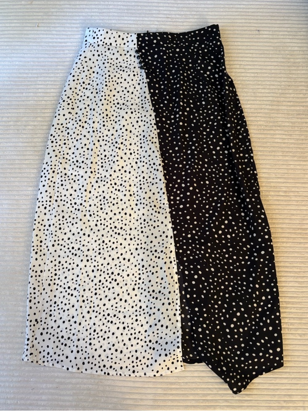 Black and White Polka Dot Midi Skirt